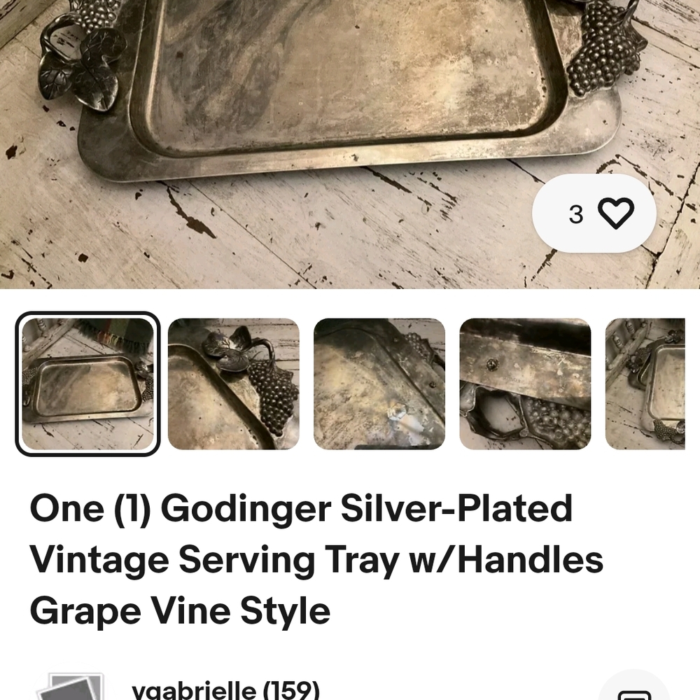 Godinger Silver-Plated Serving Tray with Handles